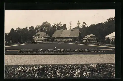 AK Bern, Schweizerische Ausstellung für Landwirtschaft, Forstwirtschaft & Gartenbau 1925, Bauernhaus mit Lehrscheune
