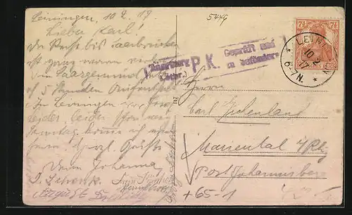 AK Leiningen, Bahnhof, Eisenbahn-Station, Restauration