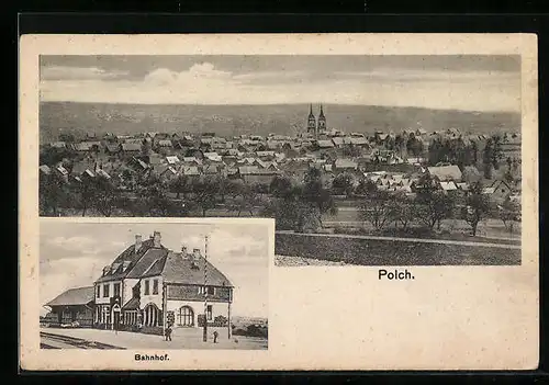 AK Polch, Bahnhof, Eisenbahn-Station, Bahnsteig, Panorama