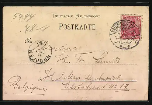 Lithographie Polch, Molkerei, Kaiserliches Postamt, Bürgermeisteramt