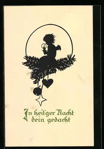 Künstler-AK Georg Plischke: In heilger Nacht dein gedacht, Schattenbild