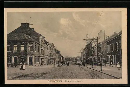 AK Eschweiler, Röthgenerstrasse mit Geschäftshäusern