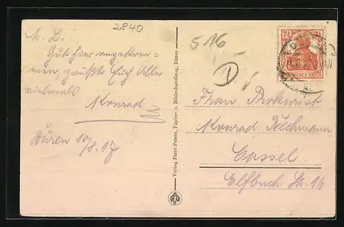 AK Düren, Cölnstrasse mit Postamt