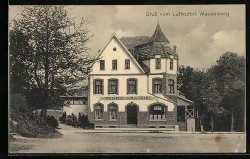 AK Wassenberg, Waldhotel M. & L. Graab, Frontansicht