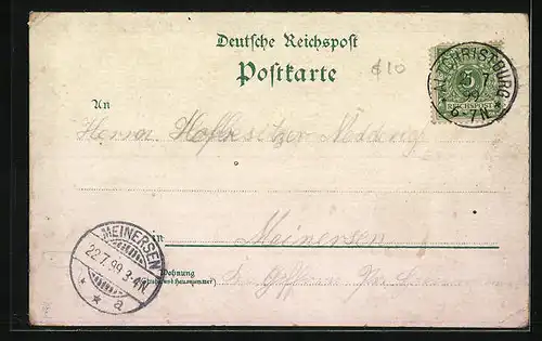 Lithographie Luckenwalde, Kirchen, Krieger-Denkmal, Partie aus Elsthal