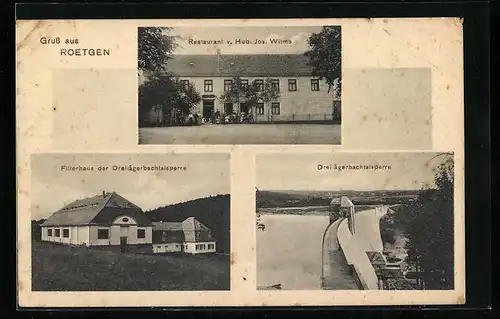 AK Roetgen, Restaurant Hub. Jos. Wilms, Dreilägerbachtalsperre, Filterhaus der Talsperre