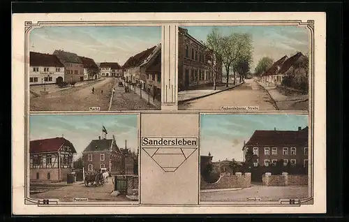 AK Sandersleben, Markt, Domäne, Ascherslebener Strasse