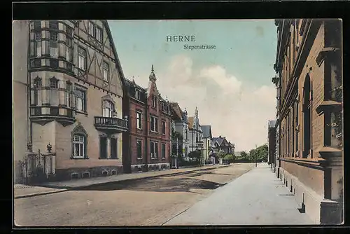 AK Herne, Blick auf Siepenstrasse