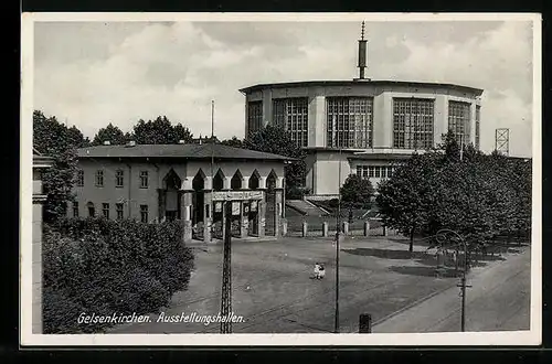 AK Gelsenkirchen, Blick auf Ausstellungshallen