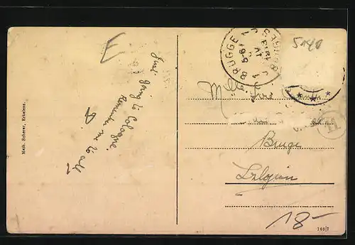 AK Erkelenz, Evangel. Kirche u. Kaiserstrasse