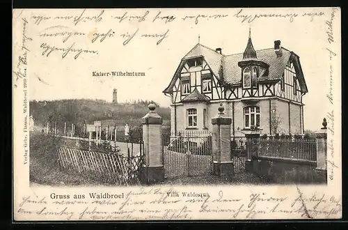 AK Waldbroel, Villa Waldesruh, Kaiser-Wilhelmturm
