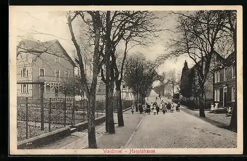 Leporello-AK Waldbroel, Blick auf die Hauptstrasse