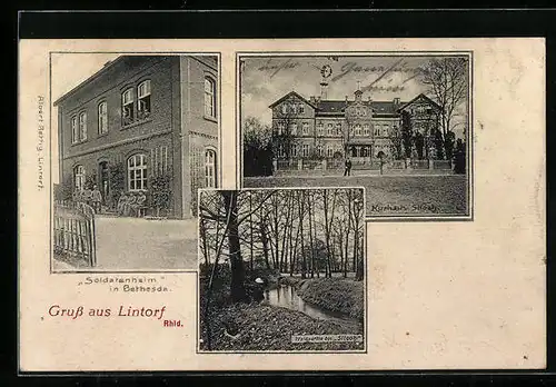 AK Lintorf /Rhld., Soldatenheim in Bethesda, Kurhaus, Waldpartie