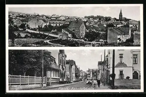 AK Plaidt, Blick auf die Bahnhofstrasse mit Apotheke