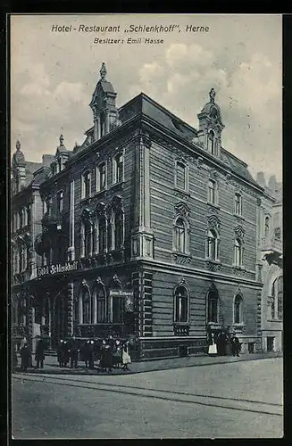 AK Herne, Hotel-Restaurant Schlenkhoff von Emil Hasse