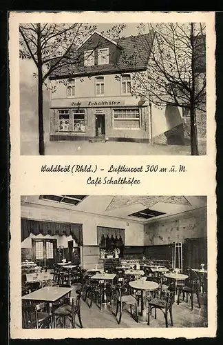 AK Waldbröl /Rhld., Cafe Schalthöfer, Innenansicht