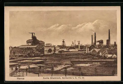 AK Herne, Kohle-Zeche Shamrock, Schächte I, II, VI, IX