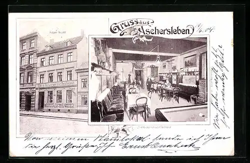 AK Aschersleben, Hotel & Restaurant zur Reichspost, Innenansicht