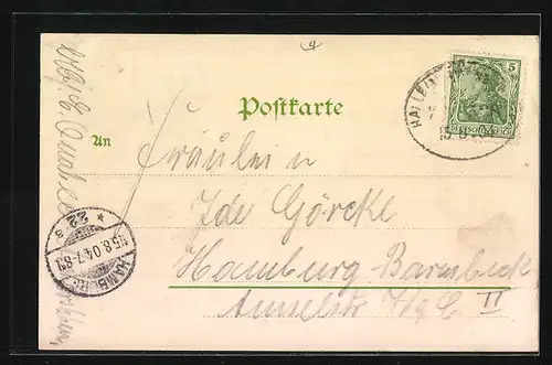 Lithographie Aschersleben, Cafe Hohenzollern, Innenansicht, Wappen