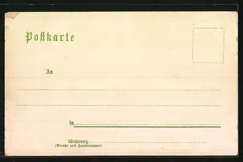 Lithographie Gravenstein, Schloss Gravenstein, Kais. Post, Hotel Stadt Hamburg, Hotel Kurhaus