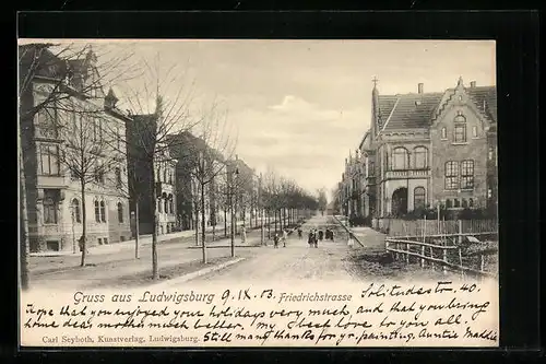 AK Ludwigsburg, Partie in der Friedrichstrasse