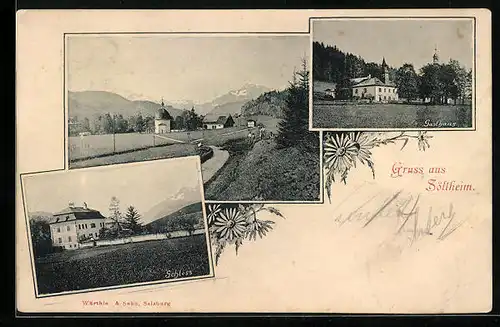 AK Hallwang-Söllheim, Gasthaus, Schloss