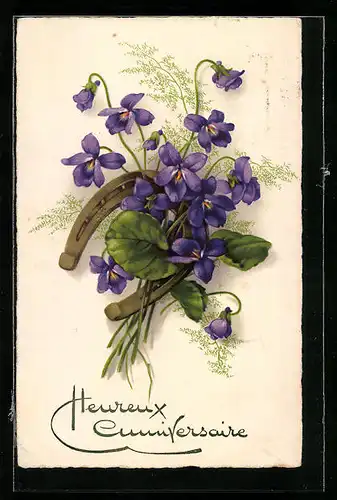 AK Hufeisen mit Veilchen