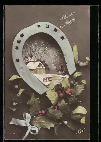 AK Hufeisen mit Winterlandschaft, Bonne Année