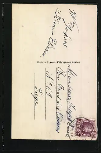 AK Hufeisen mit Blüten, Bonne Année