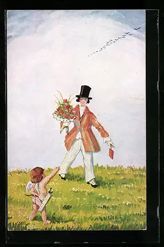 AK Amor mit Pfeil und Bogen, Quo vadis?