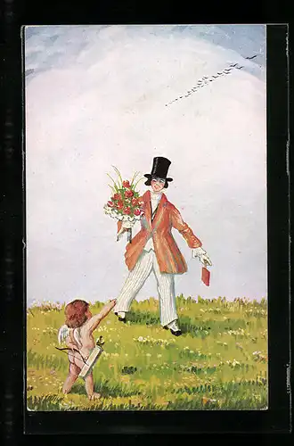 AK Amor mit Pfeil und Bogen, Quo vadis?