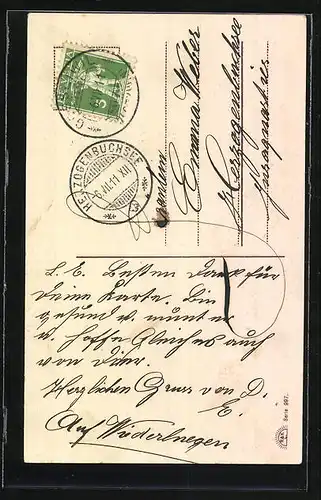 AK Schutzengel mit Kind auf der Brücke