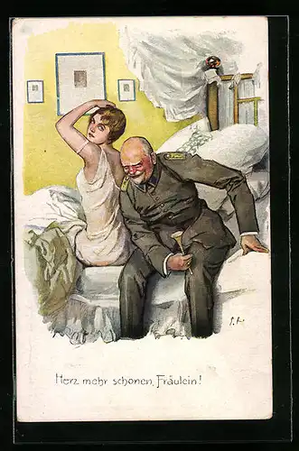 Künstler-AK Ernst Heilemann: Herz mehr schonen, Fräulein