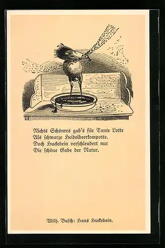 Künstler-AK Wilhelm Busch: Nichts Schönres gab`s für Tante Lotte, Hans Buckebein