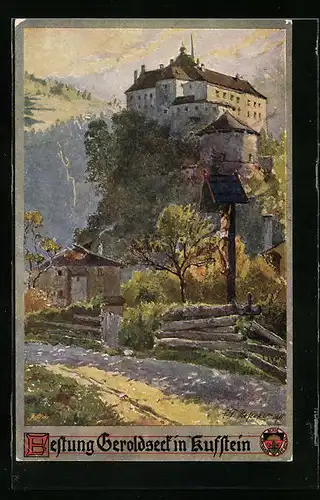 Künstler-AK E.F. Hofecker: Deutscher Schulverein Nr. 335: Festung Geroldseck in Kufstein