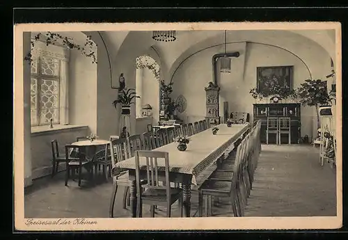 AK Saulgau /Württ., Institut Kloster Siessen, Speisesaal der Kleinen