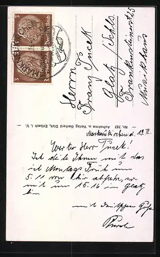 AK Markneukirchen i. Sa., Blick in die Kirchsteig mit Kirche