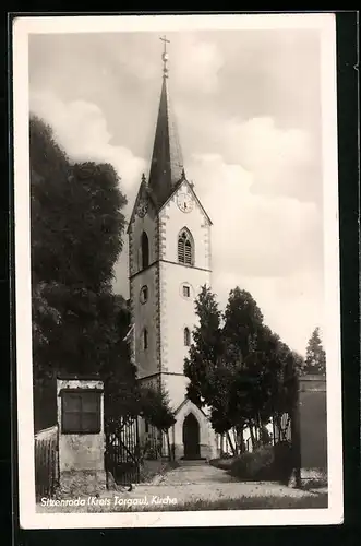 AK Sitzenroda, Blick durch das Tor auf die Kirche