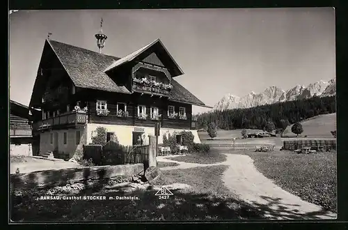 AK Ramsau, Gasthof Stocker mit Dachstein