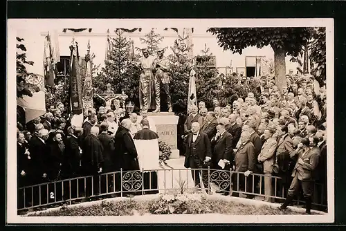 AK Mariazell, P. Abel-Denkmal, Enthüllung 1928