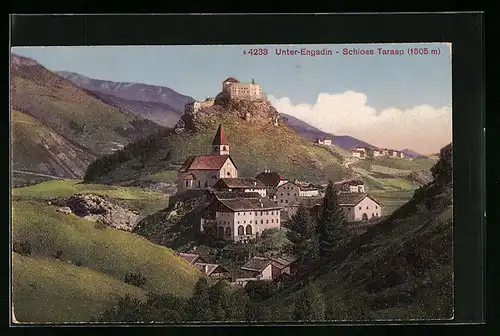 AK Fontana, Ortsansicht mit Schloss Tarasp