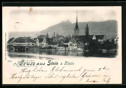 AK Stein am Rhein, Panorama mit Burgblick