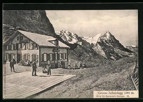 AK Grosse Scheidegg, Gasthaus mit Bergpanorama