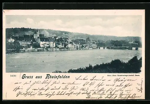 AK Rheinfelden, Ortsansicht mit Brücke