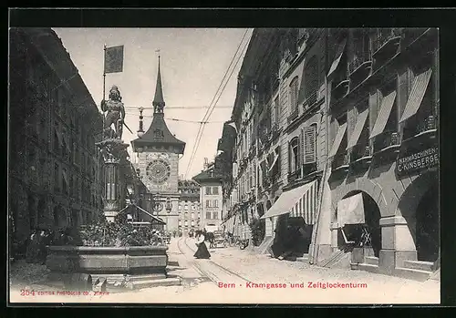 AK Bern, Kramgasse und Zeitglockenturm