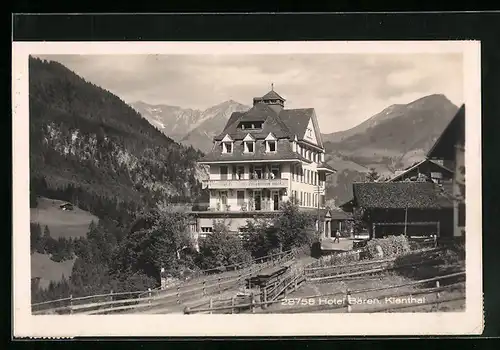 AK Kienthal, Hotel Bären mit Bergpanorama