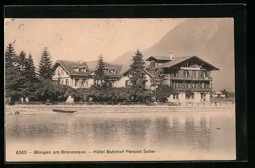 AK Bönigen am Brienzersee, Hotel Bahnhof Pension Seiler