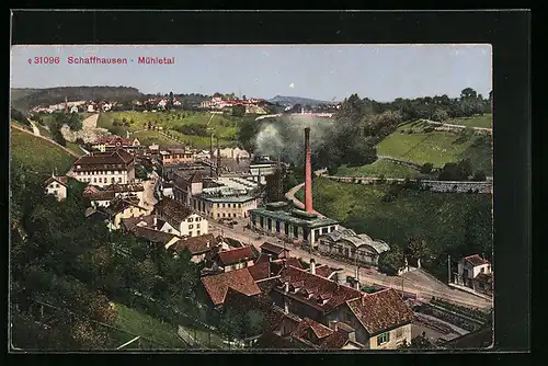 AK Schaffhausen-Mühletal, Ortsansicht aus der Vogelschau