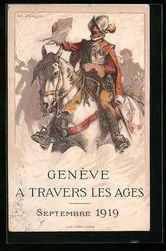 Künstler-AK Genève, A Travers les Ages, Septembre 1919