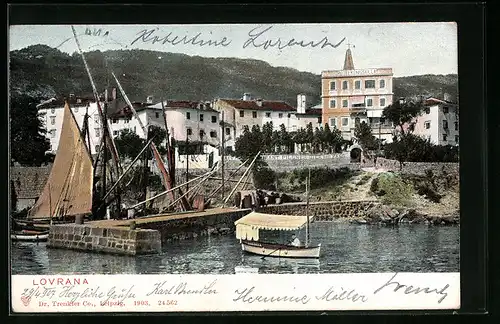 AK Lovrana, Hotel Königsvilla am Hafen